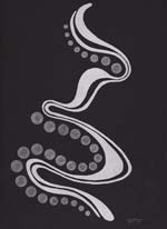 Hand colored linocut print by Tyler Hannigan