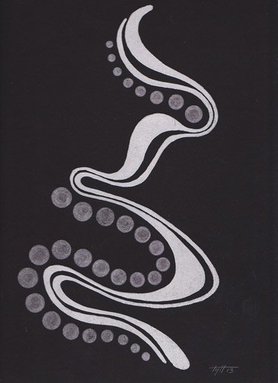 Hand colored linocut print by Tyler Hannigan